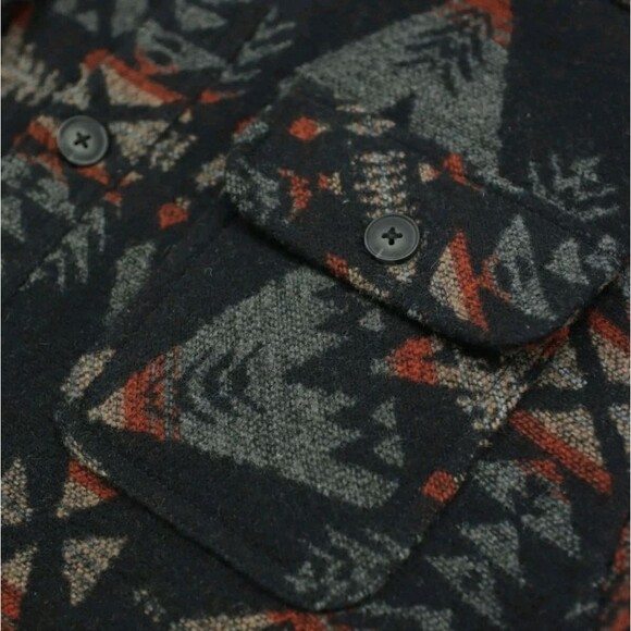 JACHS Men's XL Aztec Patterned Wool Blend Heavyweight Shacket Sherpa Lined Multi - Picture 7 of 15